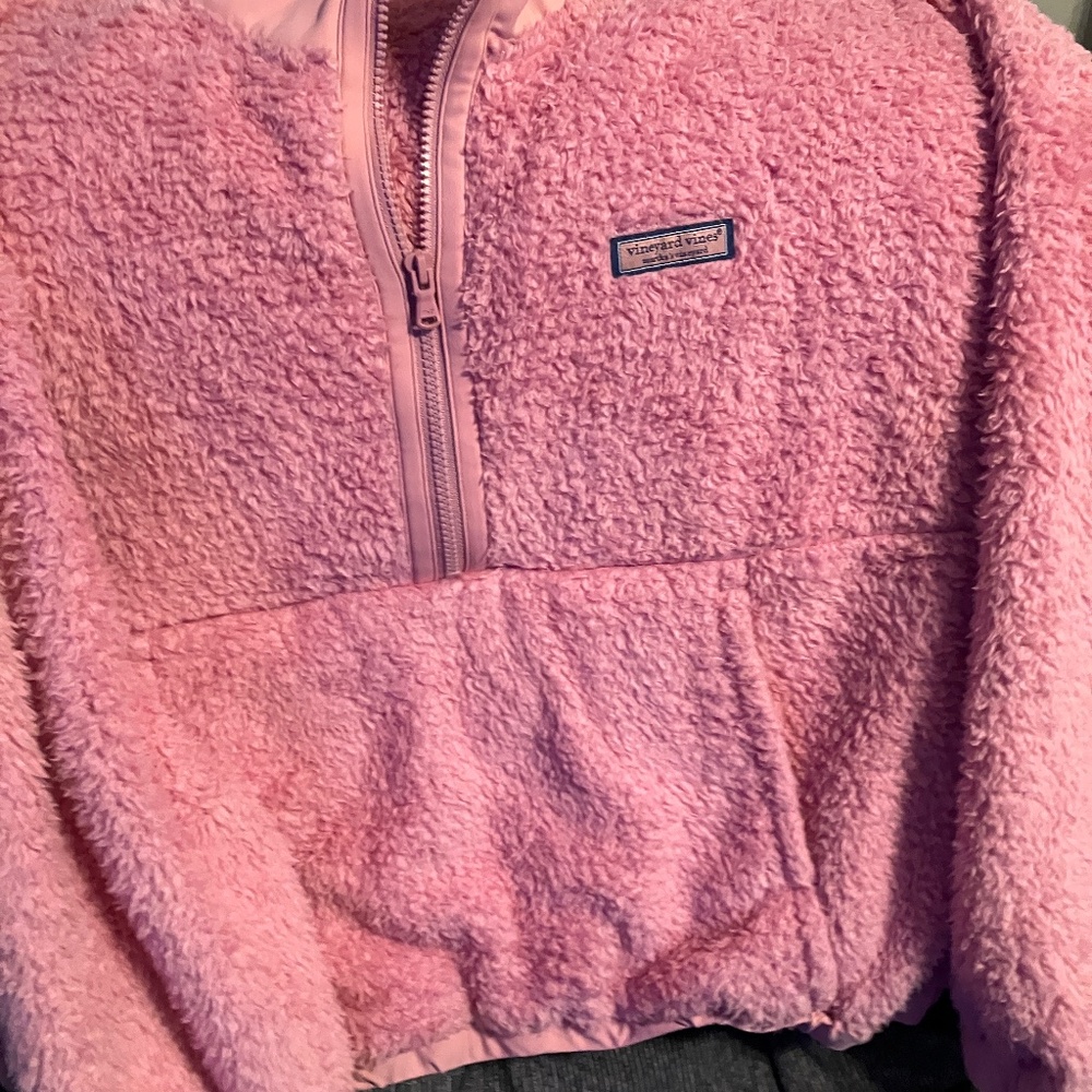 Vineyard Vines pink fleece quarter zip XL